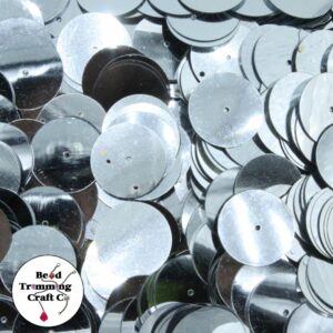 Sequin - Round - Flat – 15mm – Silver - Price per gram