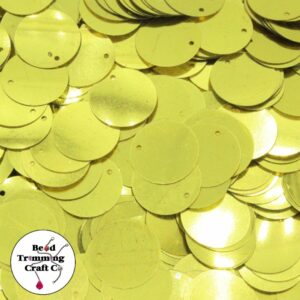 Sequin - Round - Flat – 15mm – Gold - Price per gram