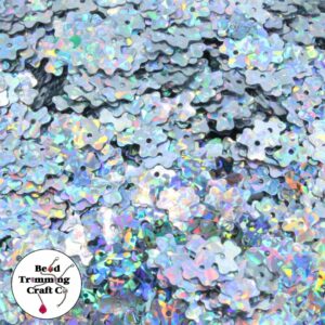 Sequin - 3 Leaf Clover – 7mm – Silver Laser - Price per gram