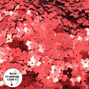 Sequin - 3 Leaf Clover – 7mm – Red - Price per gram