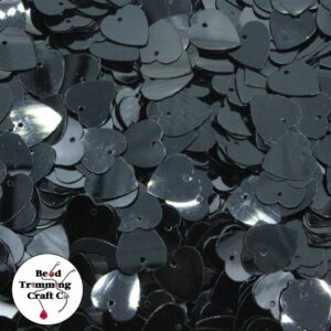 Sequin - Heart – 10mm – Black - Price per gram