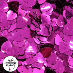 Sequin - Heart – 10mm – Fuchsia - Price per gram