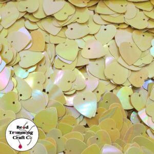 Sequin - Heart – 10mm – Yellow AB - Price per gram