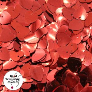 Sequin - Heart – 10mm – Red - Price per gram