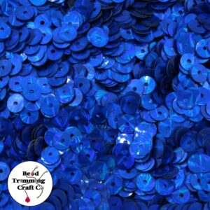 Sequin - Round - Flat – 5mm – Blue Dark Laser - Price per gram