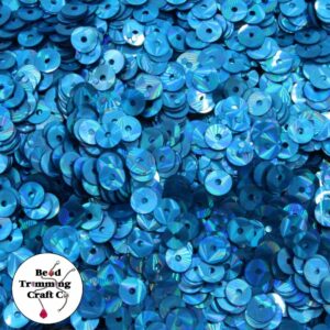 Sequin - Round - Flat – 5mm – Blue Light Laser - Price per gram