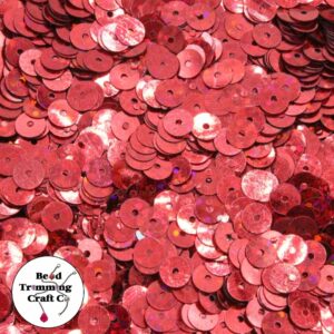 Sequin - Round - Flat – 5mm – Red Laser - Price per gram