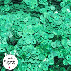 Sequin - Round - Flat – 5mm – Green Laser - Price per gram