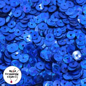 Sequin - Round - Flat – 6mm – Blue Dark Laser - Price per gram