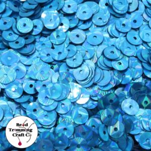 Sequin - Round - Flat – 6mm – Blue Light Laser - Price per gram