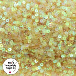 Sequin - Round - Flat – 3mm – Yellow Light Transparent AB - Price per gram