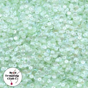 Sequin - Round - Cup – 3mm – Green Luster Transparent - Price per gram