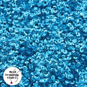 Sequin - Round - Cup – 3mm – Blue Light - Price per gram