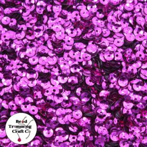 Sequin - Round - Cup – 4mm – Fuchsia - Price per gram