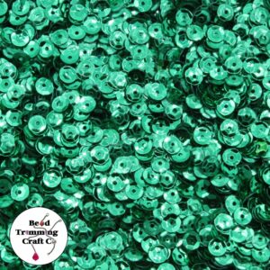 Sequin - Round - Cup – 3mm – Green - Price per gram