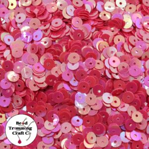 Sequin - Round - Flat – 5mm – Red AB - Price per gram