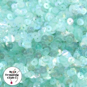 Sequin - Round - Flat – 5mm – Green Light Transparent AB - Price per gram