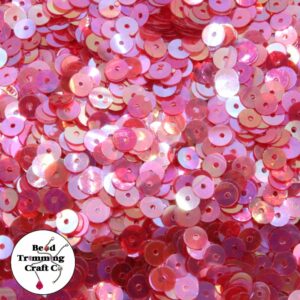 Sequin - Round - Flat – 5mm – Red Transparent AB - Price per gram