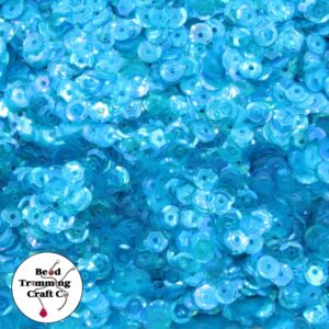 Sequin - Round - Cup – 5mm – Blue Light Transparent AB - Price per gram