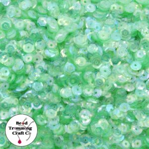 Sequin - Round - Cup – 5mm – Green Light Transparent AB - Price per gram