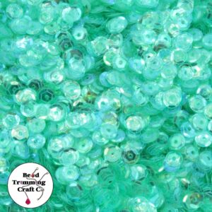 Sequin - Round - Cup – 5mm – Green Neon Transparent AB - Price per gram