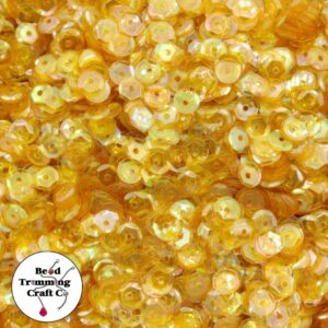 Sequin - Round - Cup – 5mm – Orange Dark Transparent AB - Price per gram
