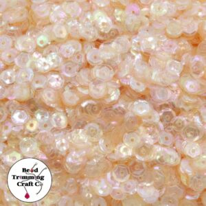 Sequin - Round - Cup – 5mm – Orange Light Transparent AB - Price per gram