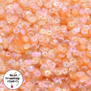 Sequin - Round - Cup – 5mm – Peach Transparent AB - Price per gram