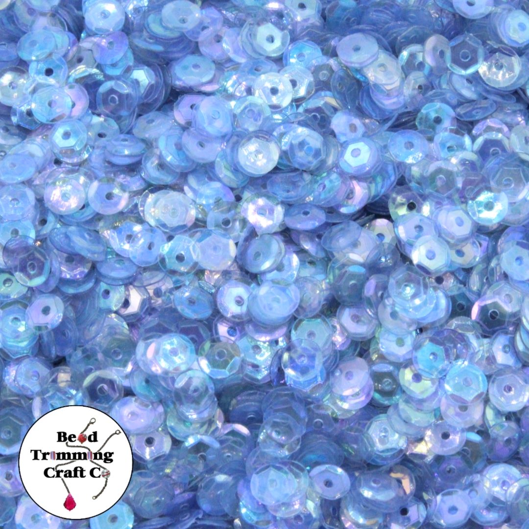 Sequin - Round - Cup – 5mm – Purple Light Transparent AB - Price per gram