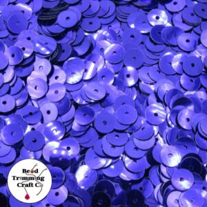 Sequin - Round - Flat – 8mm – Purple Dark - Price per gram