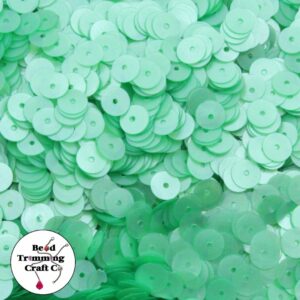 Sequin - Round - Flat – 6mm – Green Matte - Price per gram
