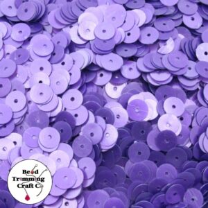 Sequin - Round - Flat – 6mm – Purple Matte - Price per gram