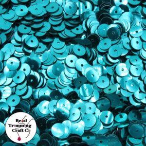 Sequin - Round - Flat – 6mm – Blue Teale - Price per gram