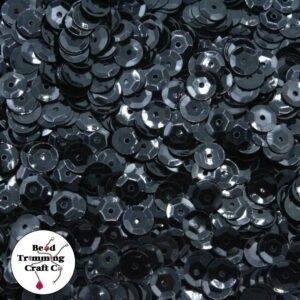 Sequin - Round - Cup – 6mm – Black - Price per gram