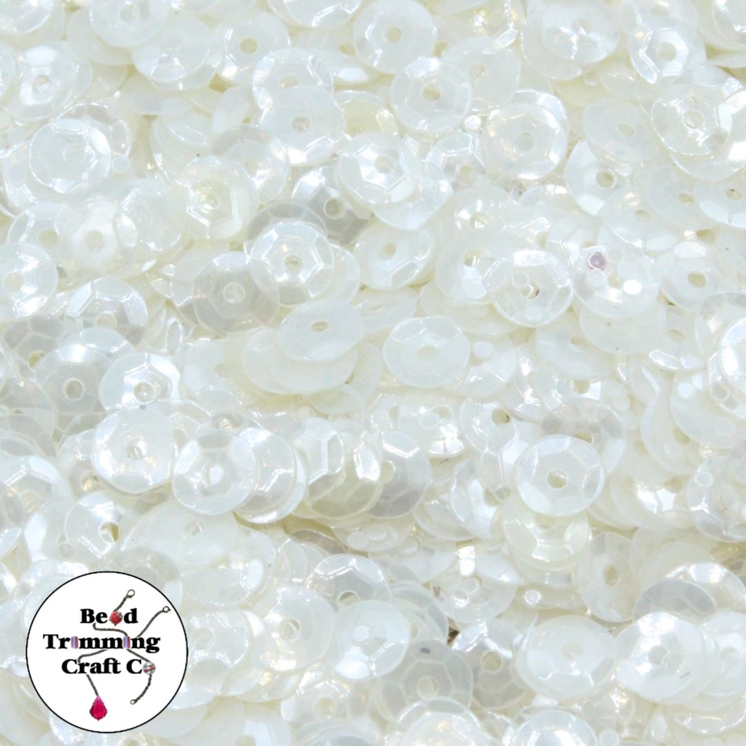Sequin - Round - Cup – 5mm – Clear Luster - Price per gram