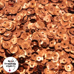 Sequin - Round - Cup – 6mm – Copper - Price per gram