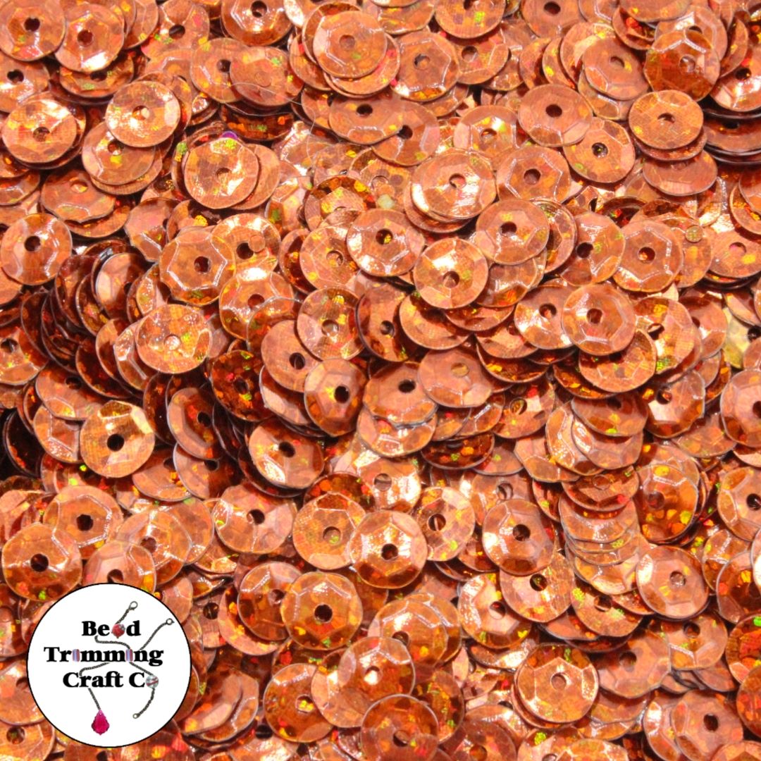 Sequin - Round - Cup – 6mm – Copper Laser - Price per gram