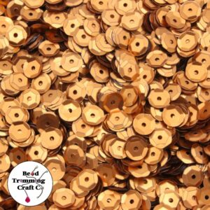 Sequin - Round - Cup – 6mm – Copper Matte - Price per gram