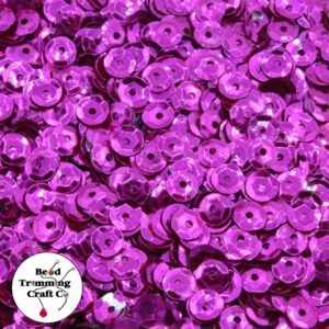 Sequin - Round - Cup – 6mm – Pink Fuchsia - Price per gram