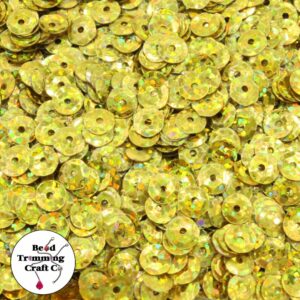 Sequin - Round - Cup – 6mm – Gold Laser - Price per gram