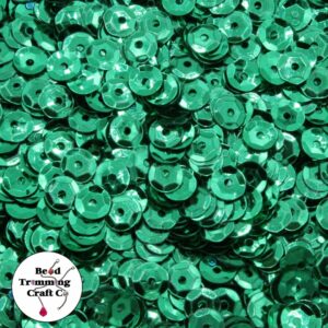 Sequin - Round - Cup – 5mm – Green - Price per gram