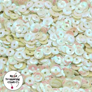 Sequin - Round - Cup – 6mm – Green Mustard AB - Price per gram