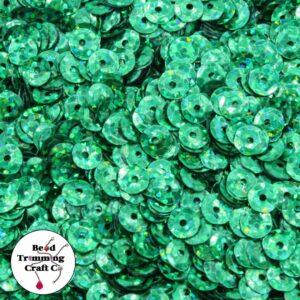 Sequin - Round - Cup – 6mm – Green Laser - Price per gram
