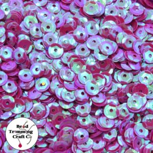 Sequin - Round - Cup – 6mm – Pink Neon AB - Price per gram