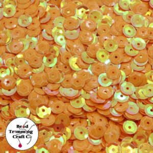 Sequin - Round - Cup – 6mm – Orange AB - Price per gram