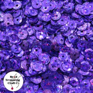 Sequin - Round - Cup – 6mm – Purple Laser - Price per gram