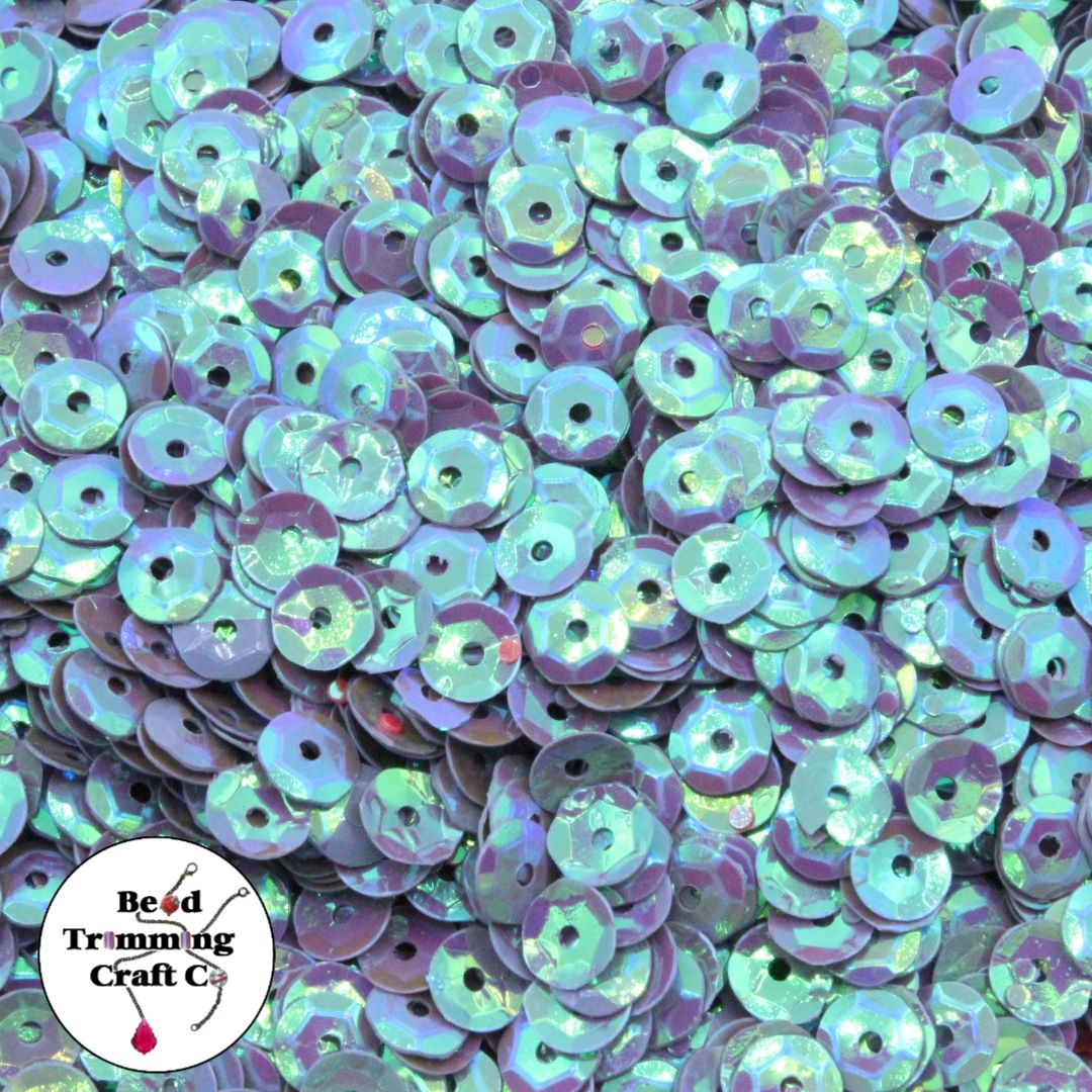Sequin - Round - Cup – 6mm – Purple Opal AB - Price per gram
