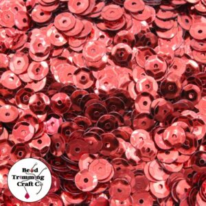 Sequin - Round - Cup – 6mm – Red - Price per gram