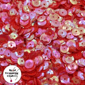 Sequin - Round - Cup – 6mm – Red AB - Price per gram