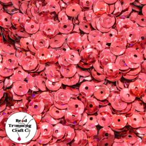 Sequin - Round - Cup – 6mm – Red Laser - Price per gram